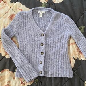 Kids Cozy Lavender Cardigan Sweater